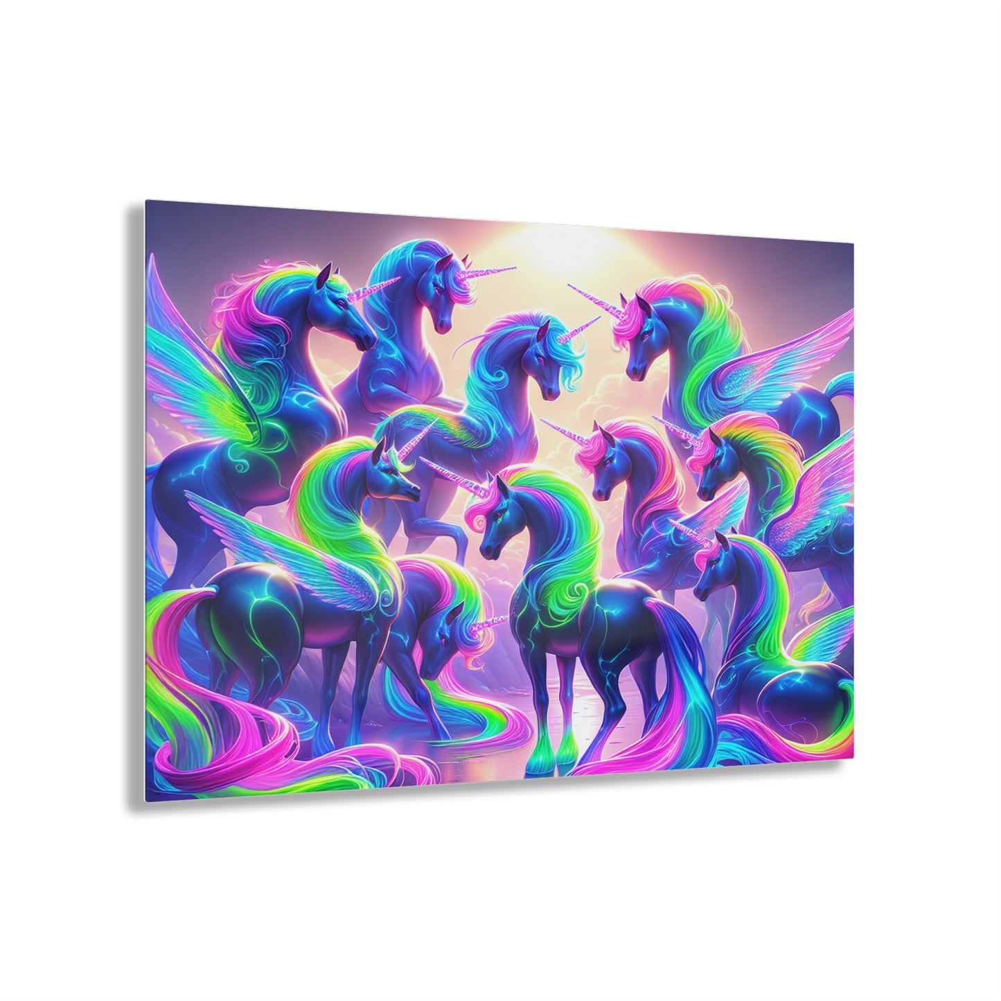 Neon Unicorns Dreamscape NEON Unocrons Art 1/4" Glossy Acrylic Art