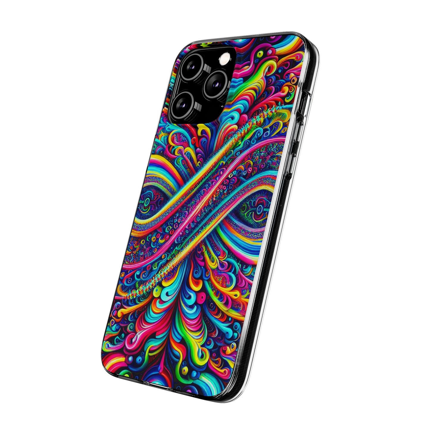 'Infinite Neon Illusion' Infinity Patterns Art Polycarbonate Phone Case