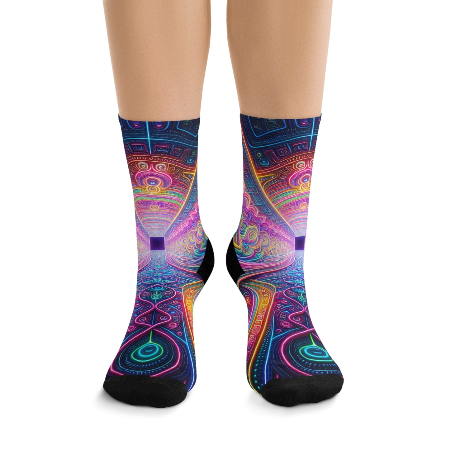 TDB Vibrant Trippy Infinity Aeon. Trippy Recycled Poly Socks