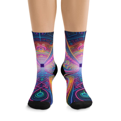 TDB Vibrant Trippy Infinity Aeon. Trippy Recycled Poly Socks