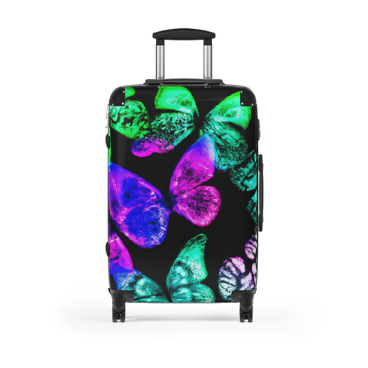 "Neon Faberge of Butterflies" - Neon Butterflies  Suitcase