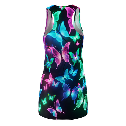 Neon Flight Fantasia Neon Butterflies  Racerback Dress