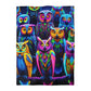 Diego de la Cruz. - NEON Owls Microfiber Duvet Cover
