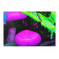 Vibrant Neon Fantasia. Butterflies & Mushrooms Area Rug
