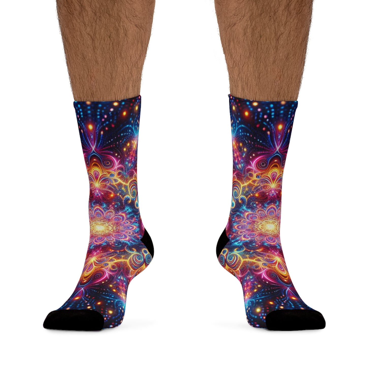 TDB Psychedelic Spiraling Nebulosity. Trippy Recycled Poly Socks