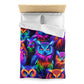 Juan da Vinci - NEON Owls Microfiber Duvet Cover