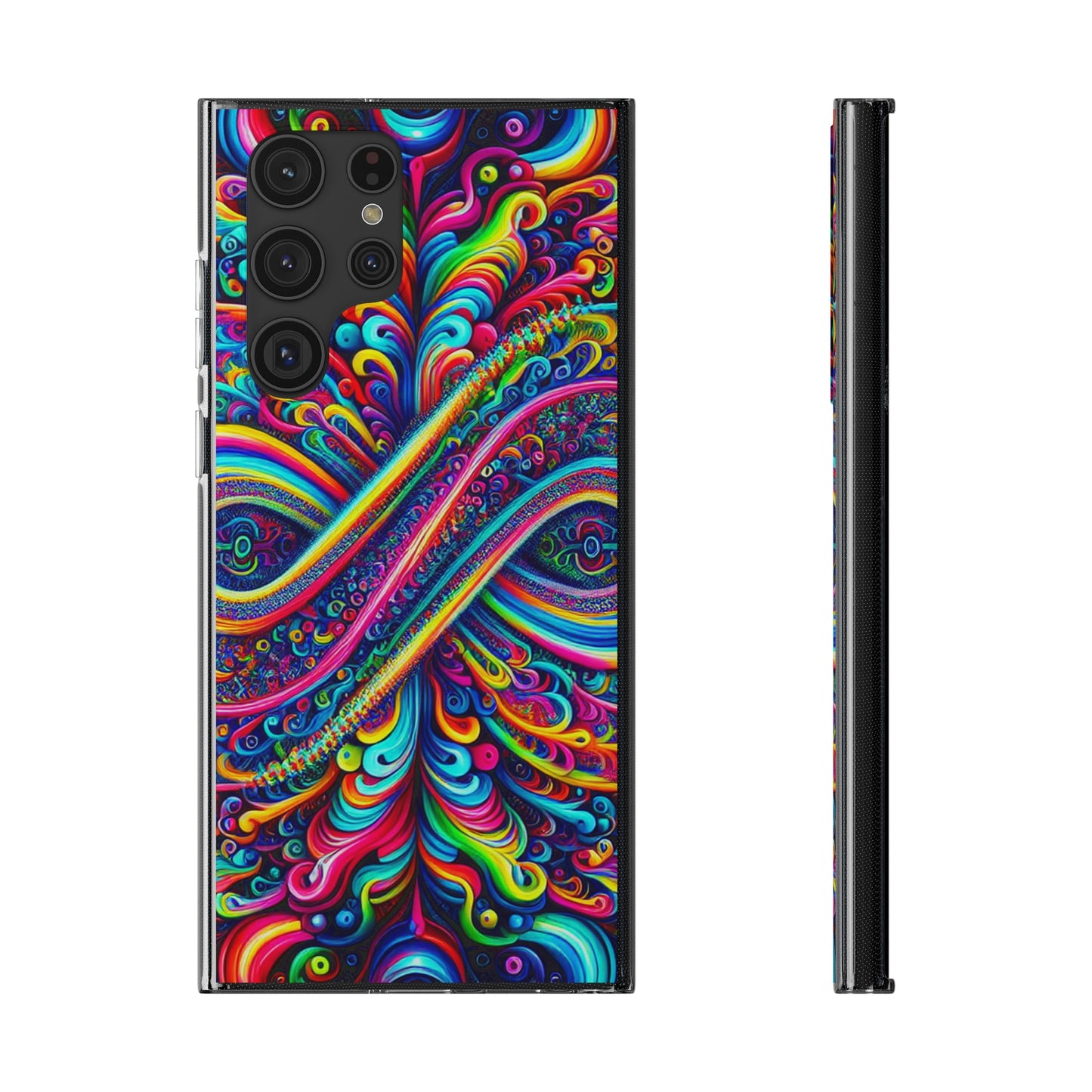 'Infinite Neon Illusion' Infinity Patterns Art Polycarbonate Phone Case