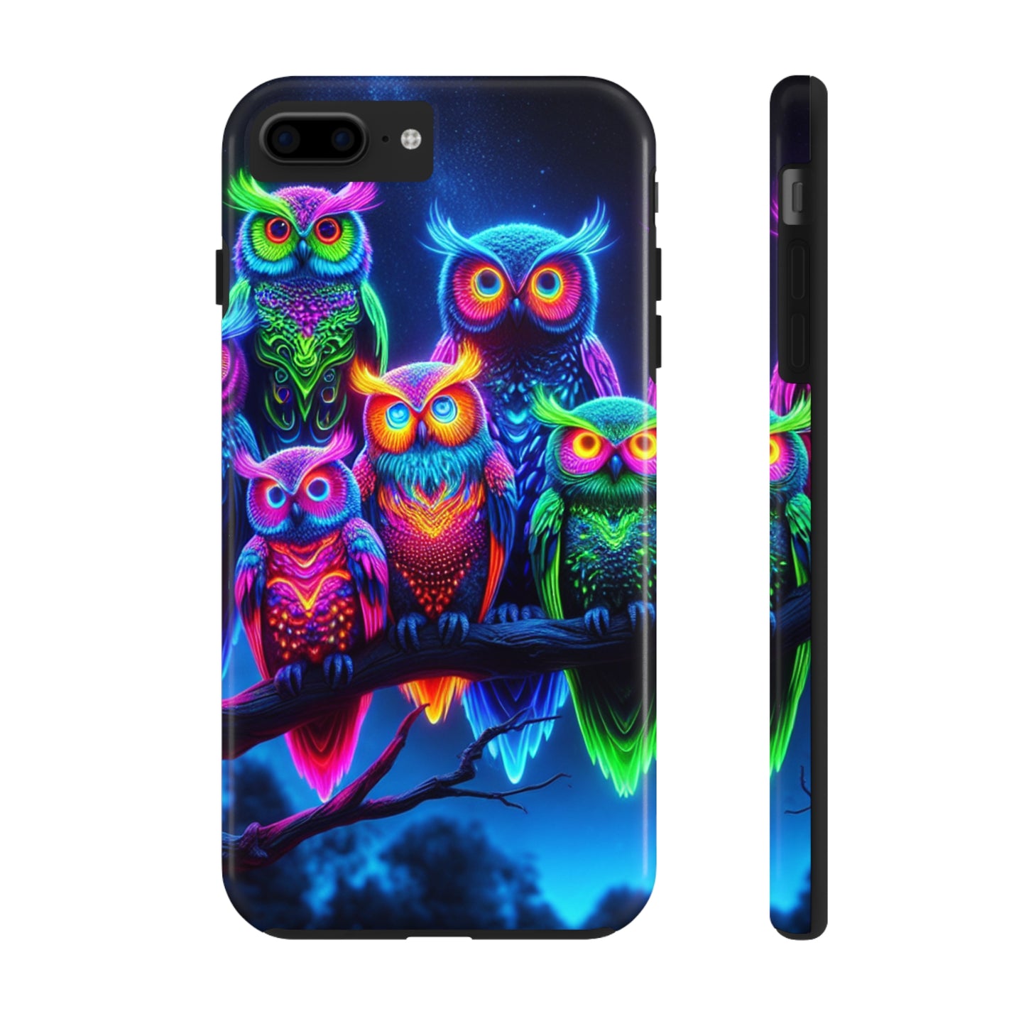 'Neon Rainbow Owls' NEON Owls Tough Phone Case