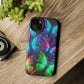 Neon Flutter Symphony Neon Butterflies Premium Art Magsafe Magnet Tough IPhone 13 14 15 Pro Plus Max and Mini in Matte and Glossy Phone cases