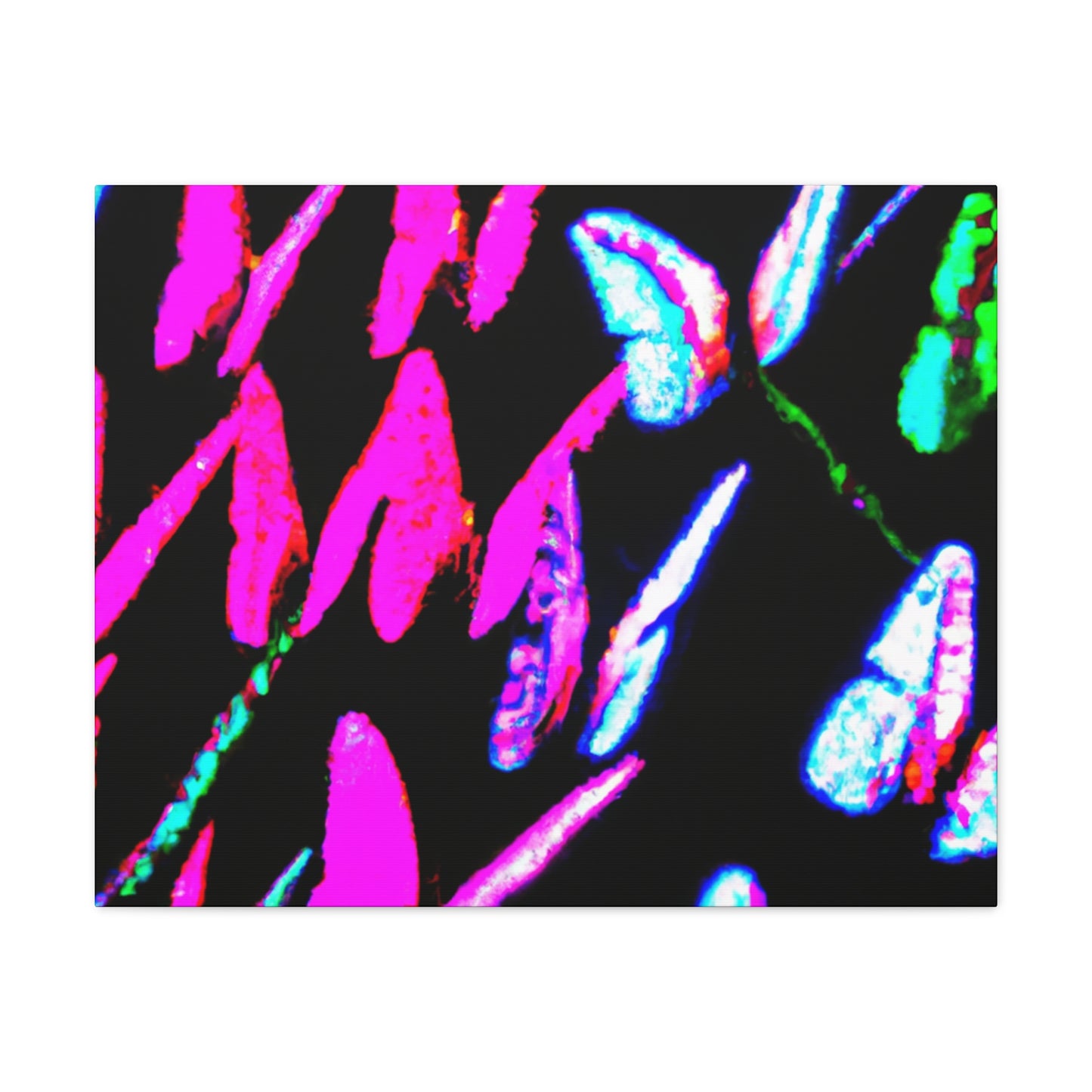 "Neon-Butterfly Prism" Neon Butterflies  Art Canvas