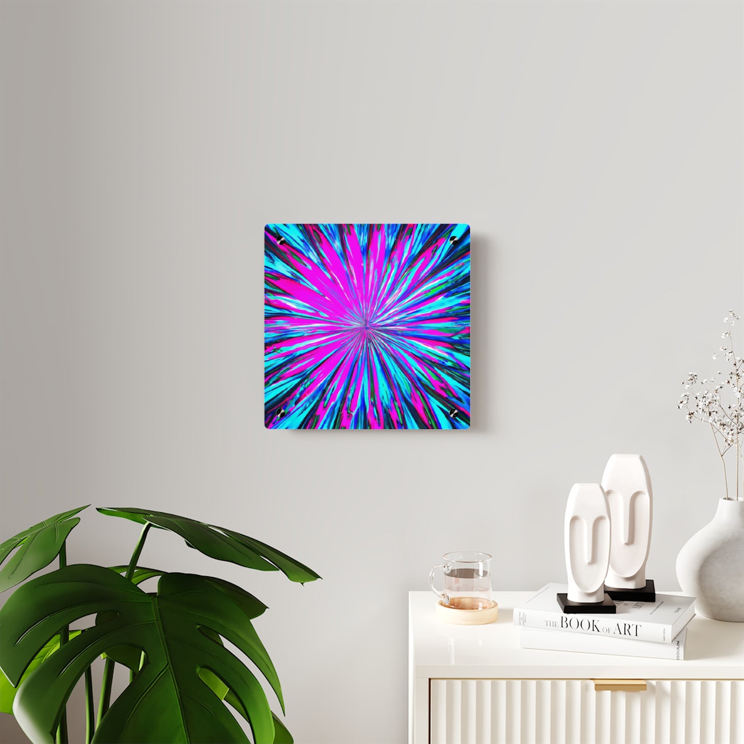 Cosmic Oasis Prismatic Dreaming. Trippy Infinity Patterns Acrylic Art Panel