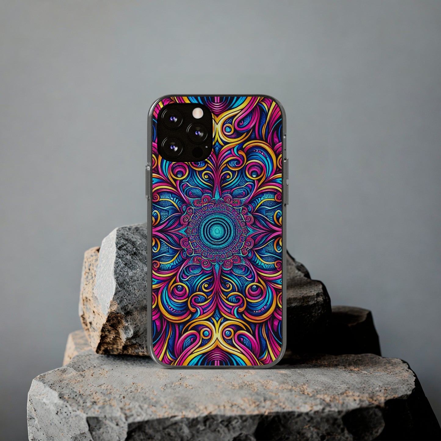 "Fantasia of Fluorescence" Infinity Patterns Art Polycarbonate Phone Case Samsung Galaxy s21 s22 Google Pixel 6 Iphone 11 12 13 14 Pro Max Mini Plus