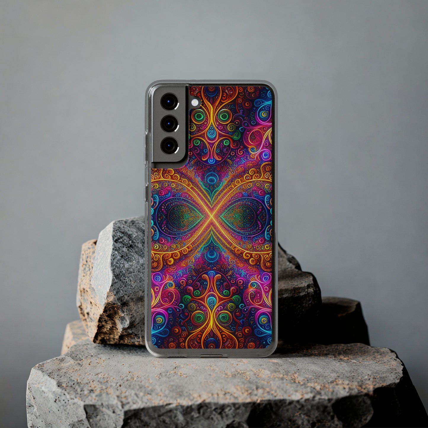 Vibrant Trippy Neon Infinity Swirls Infinity Patterns Art Polycarbonate Phone Case