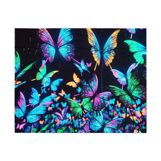 Neon Flutter - Neon Butterflies Puzzle