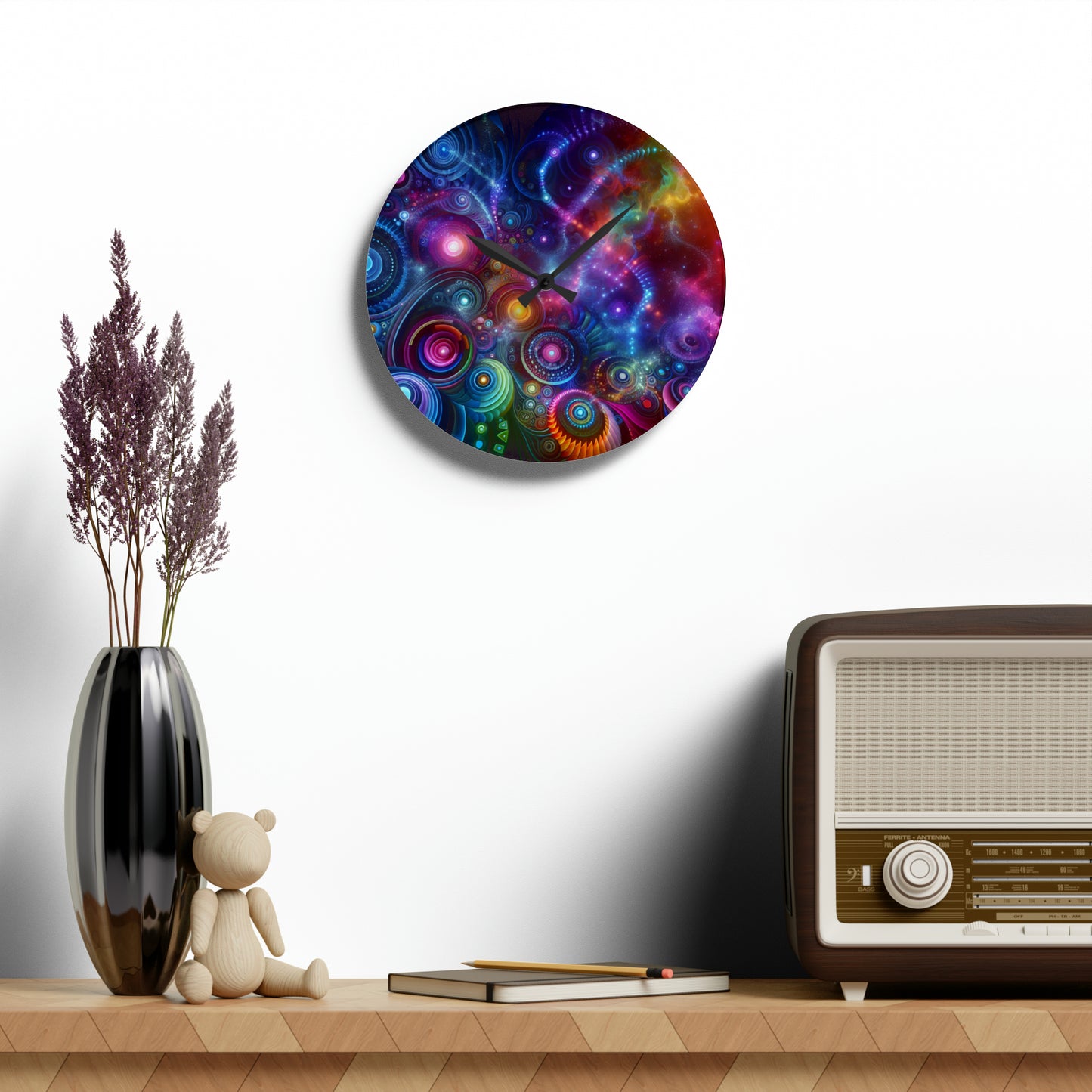 Neon Infinity Toonz. Infinity Patterns Art Acrylic Clock
