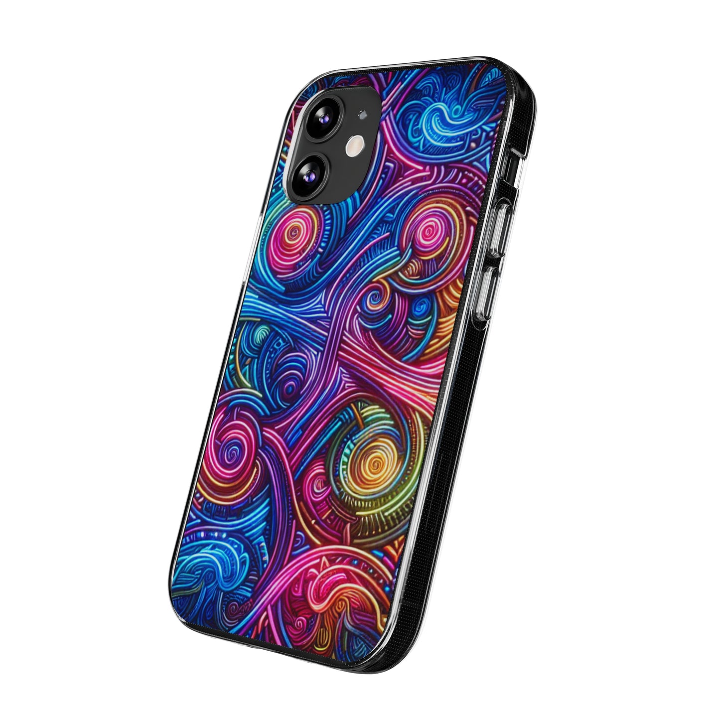 Vibrant Trippy Neon Infinity Ripples. Infinity Patterns Art Polycarbonate Phone Case Samsung Galaxy s21 s22 Google Pixel 6 Iphone 11 12 13 14 Pro Max Mini Plus