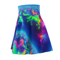 "Neon Dreamscape" -NEON Unicorns Woman' Skater Skirt