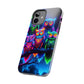 'Neon Rainbow Owls' NEON Owls Tough Phone Case
