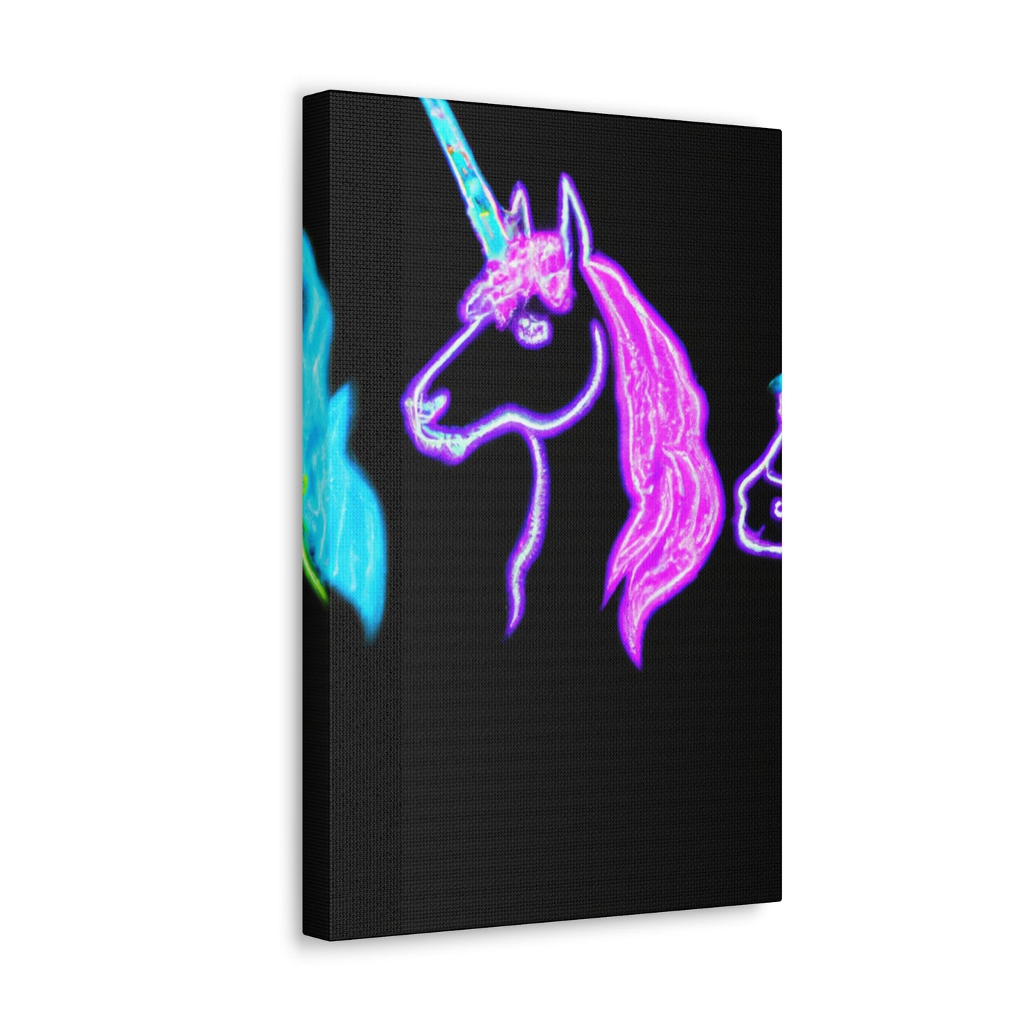 Neon Unicornscape. NEON Unicorns Art Canvas