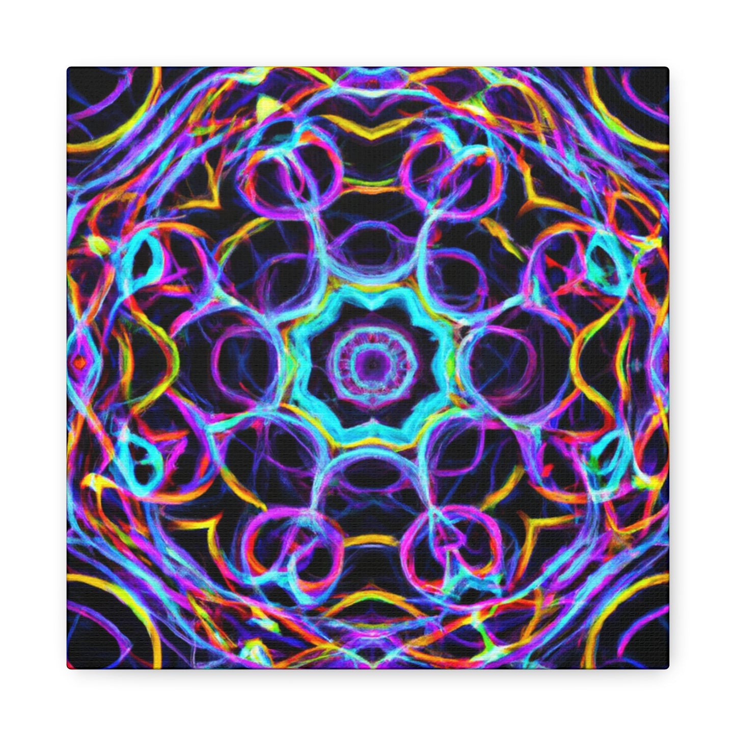 Neon Infinity Voyage. Trippy Infinity Patterns Art Canvas
