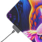 Neon Nocturnal Composition. NEON Owls Art LED Mousepad