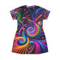 Vigorous Vortical Velvets. Infinity Patterns Womans T Shirt Dress