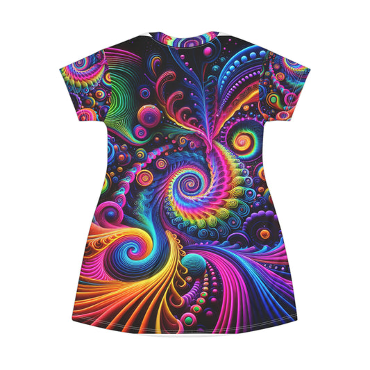 Vigorous Vortical Velvets. Infinity Patterns Womans T Shirt Dress