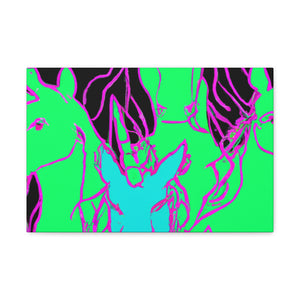 "Fantasy of Neon Lights" NEON Unicorns Art Canvas