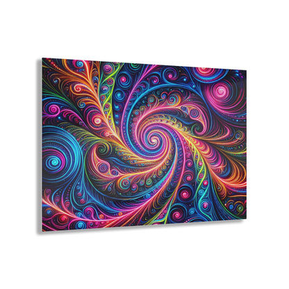Electric Psychedelic Neon Vortex. Trippy infinity Pattern 1/4" Glossy Acrylic Art