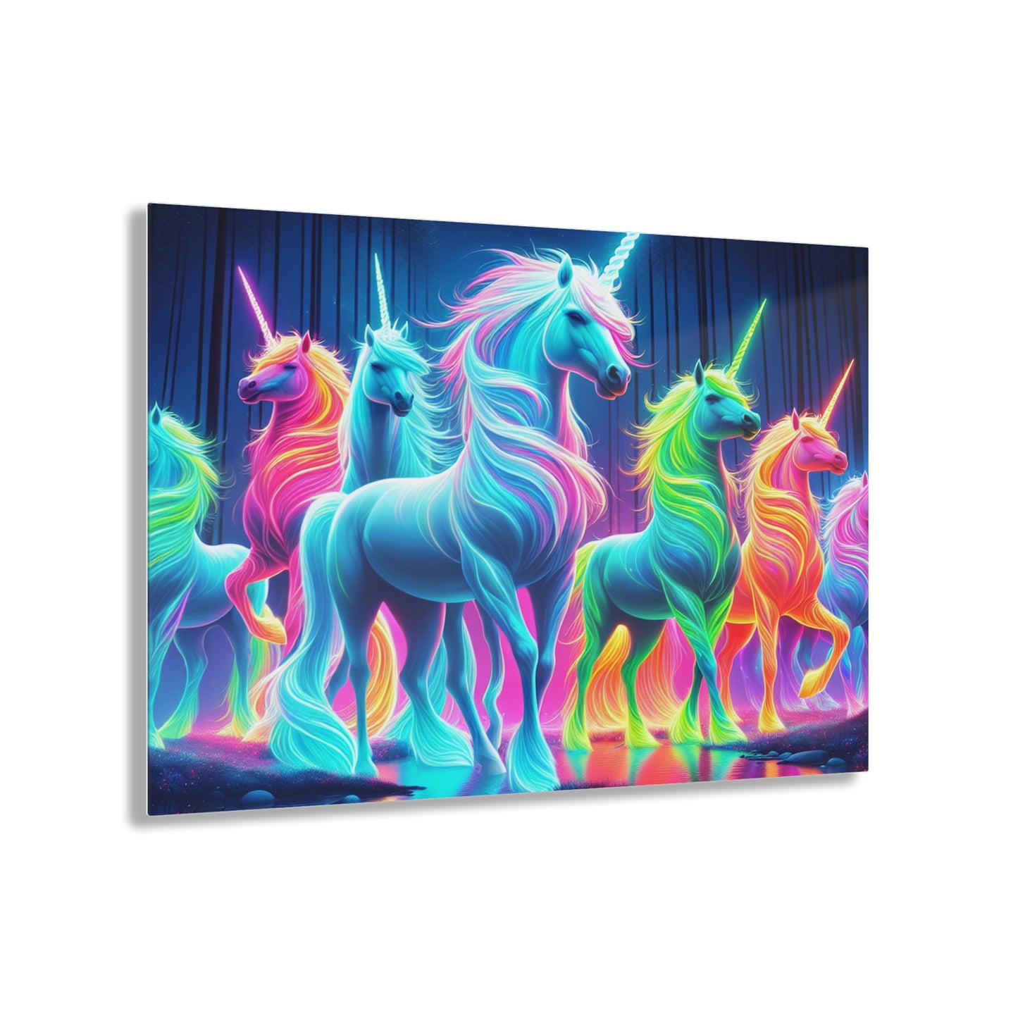 Neon Mystical Unicorns NEON Unocrons Art 1/4" Glossy Acrylic Art