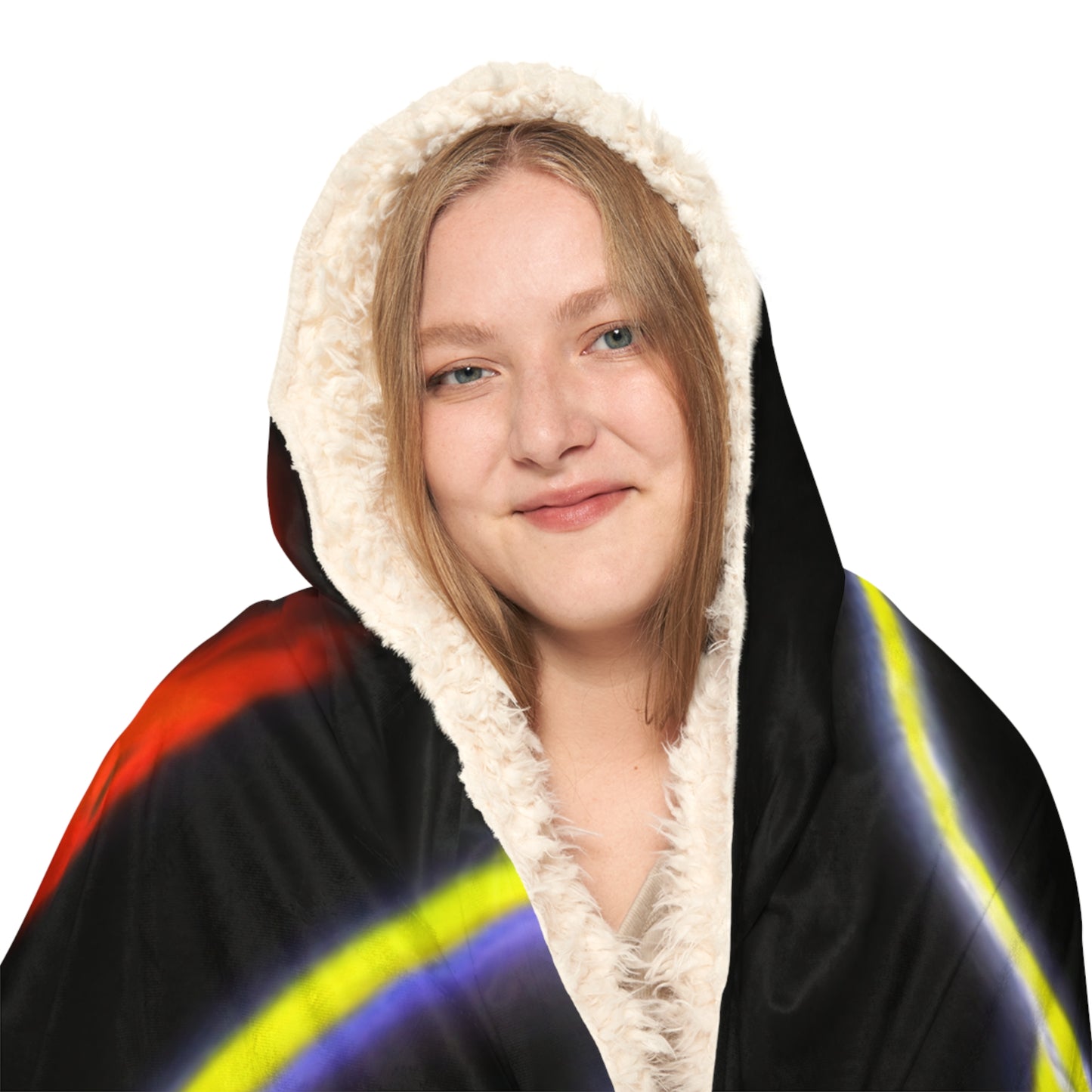 "Neon Mystic: The Gathering of Unicorns" - NEON Unicorns Art Hooded Snuggle Blanket