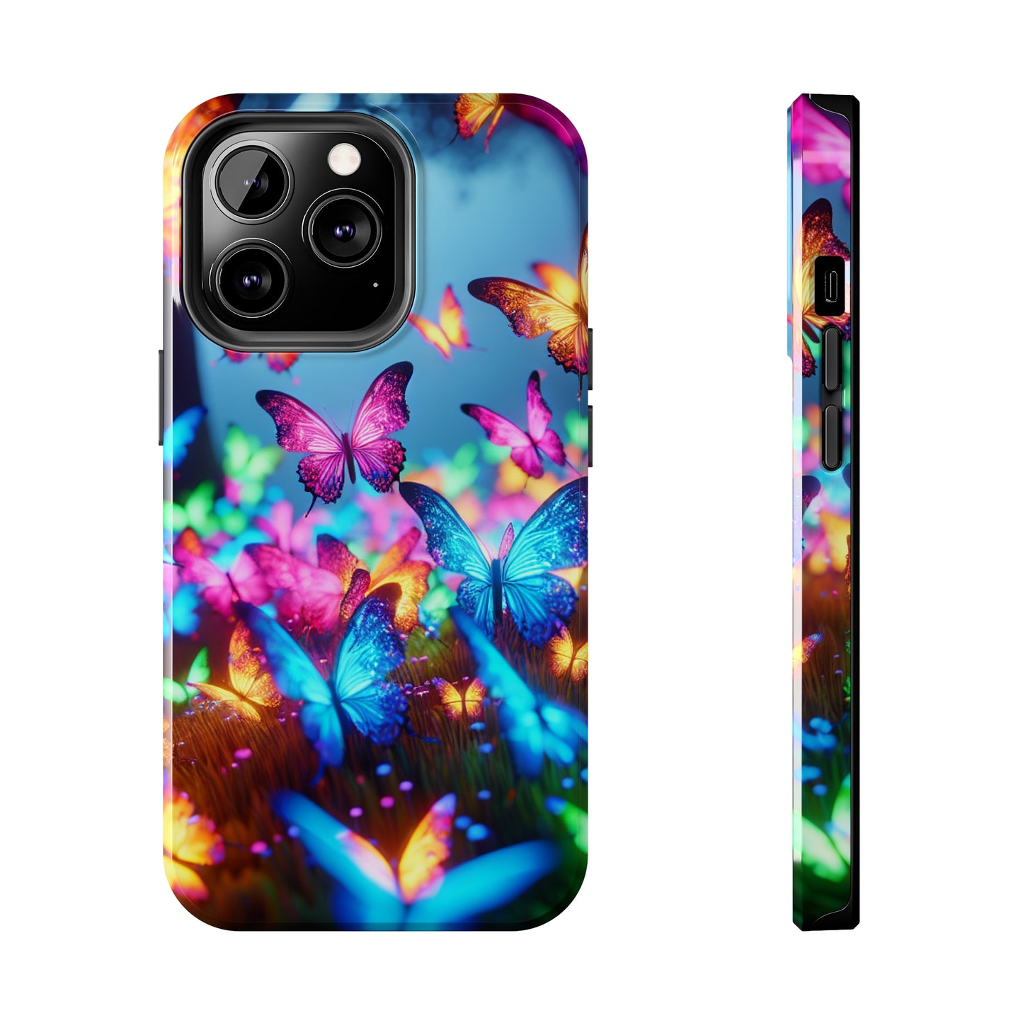 "Neon Butterflies Awakening" NEON Butterflies Tough Phone Case