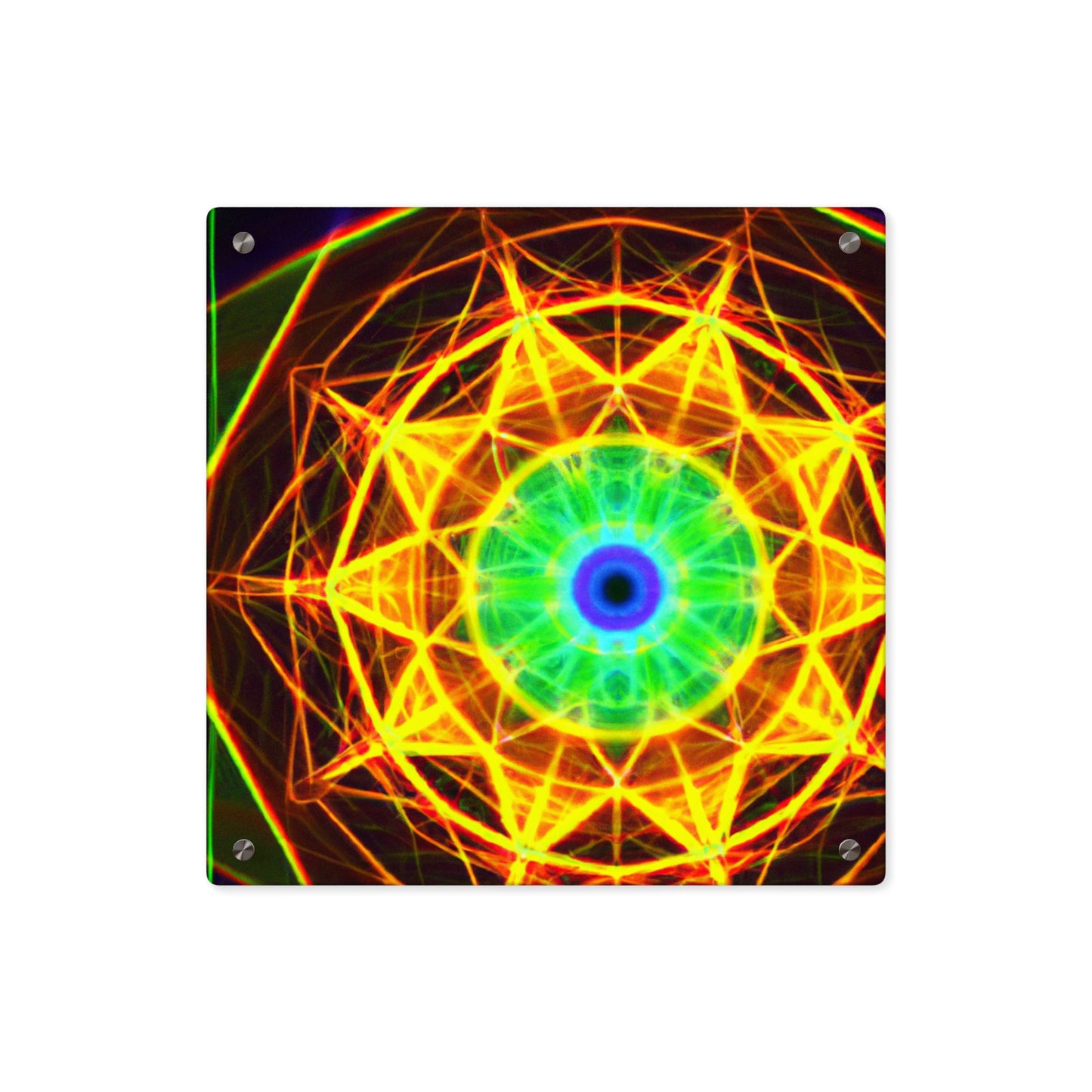 Electric Cosmos Oasis Trippy Infinity Patterns Acrylic Art Panel