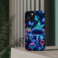 Neon Glitterbug Heaven. Neon Butterflies and Mushrooms Premium Art Magsafe Magnet Tough IPhone 13 14 15 Pro Plus Max and Mini in Matte and Glossy Phone cases