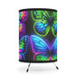 Neon Butterflies in Technicolor Dreamscape - NEON Butterflies Art Tripod Lamp