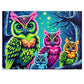 Vibrant Neon Owls - Neon Owls Puzzle 30, 110, 252, and 1000 Pieces