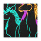 "Neon Splendour of Unicorns" NEON Unicorns Art Canvas