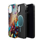 "Neon Butterfly Blooms" Neon Butterflies Premium Art Magsafe Magnet Tough IPhone 13 14 15 Pro Plus Max and Mini in Matte and Glossy Phone cases