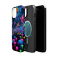 Neon Fruition Neon Butterflies and Mushrooms Premium Art Magsafe Magnet Tough IPhone 13 14 15 Pro Plus Max and Mini in Matte and Glossy Phone cases