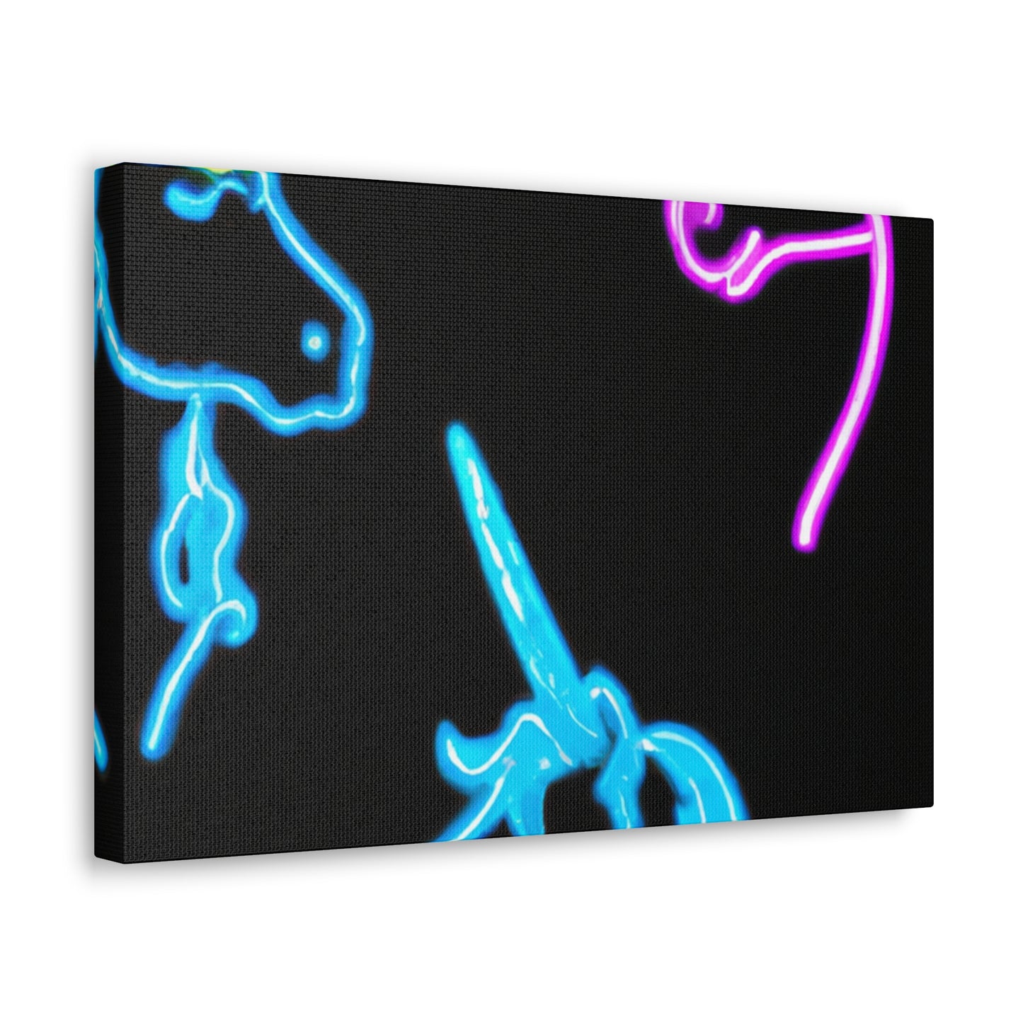 Vibrant Neon Fantasy NEON Unicorns Art Canvas