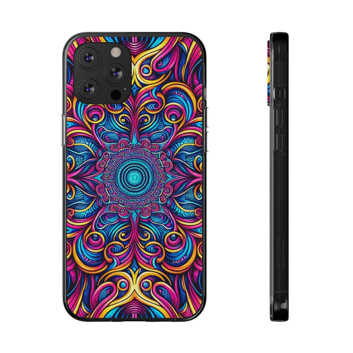 "Fantasia of Fluorescence" Infinity Patterns Art Polycarbonate Phone Case Samsung Galaxy s21 s22 Google Pixel 6 Iphone 11 12 13 14 Pro Max Mini Plus