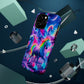 "Unicorn Prism" Neon Unicorns Premium Art Magsafe Magnet Tough IPhone 13 14 15 Pro Plus Max and Mini in Matte and Glossy Phone cases