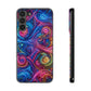 Vibrant Trippy Neon Infinity Ripples. Infinity Patterns Art Polycarbonate Phone Case Samsung Galaxy s21 s22 Google Pixel 6 Iphone 11 12 13 14 Pro Max Mini Plus