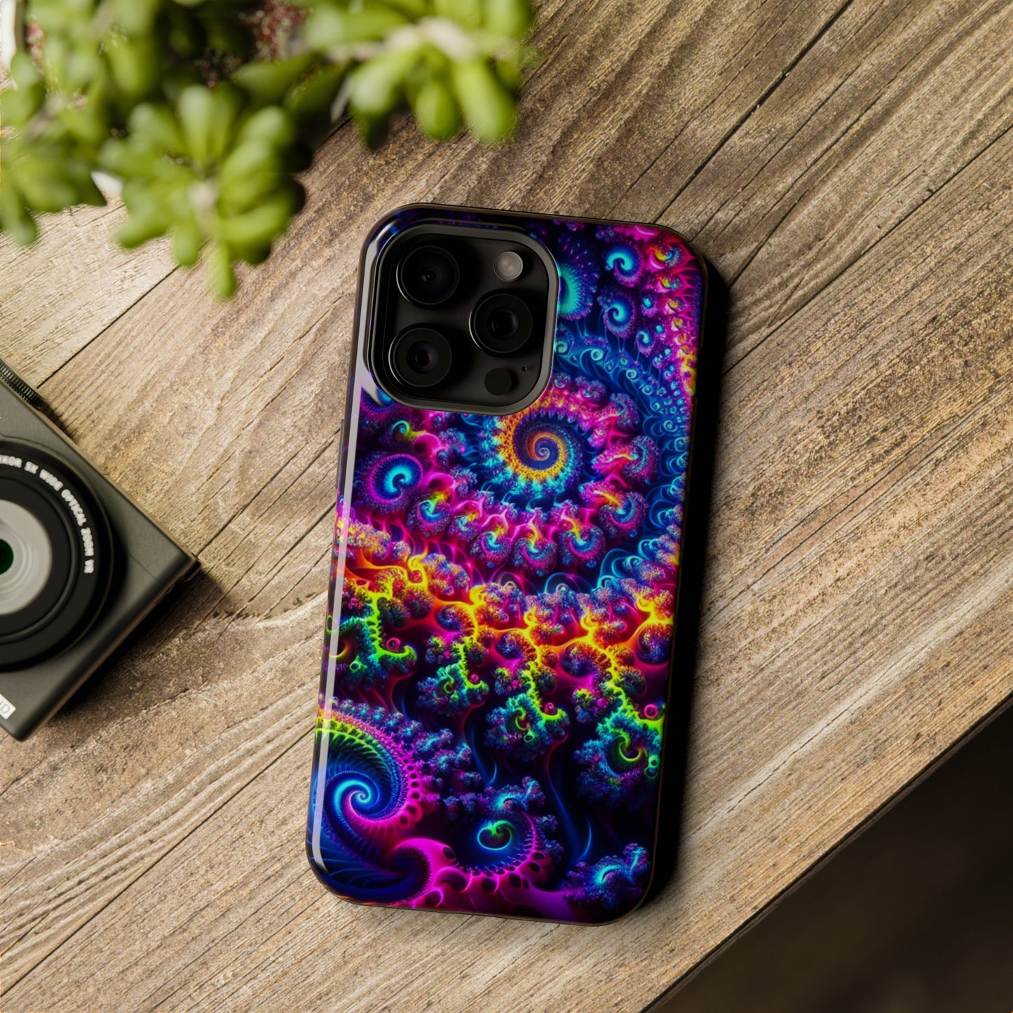 Twilight Infinyscape Neon Trippy Infinity Patterns Premium Art Magsafe Magnet Tough IPhone 13 14 15 Pro Plus Max and Mini in Matte and Glossy Phone cases