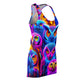 "Owlet Glo'Glow" Neon Owls Racerback Dress