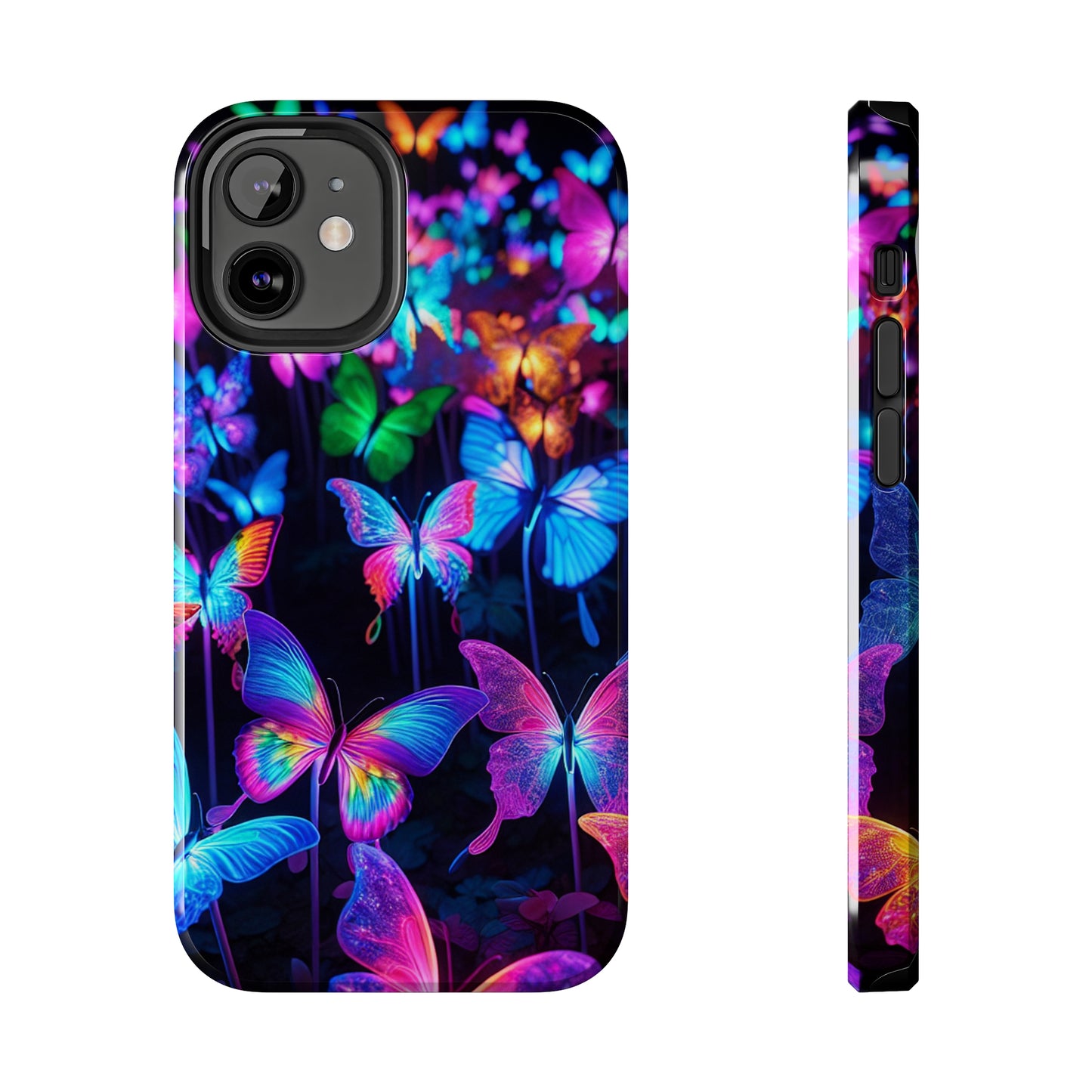 "Neon Flutterby Lights" NEON Butterflies Tough Phone Case