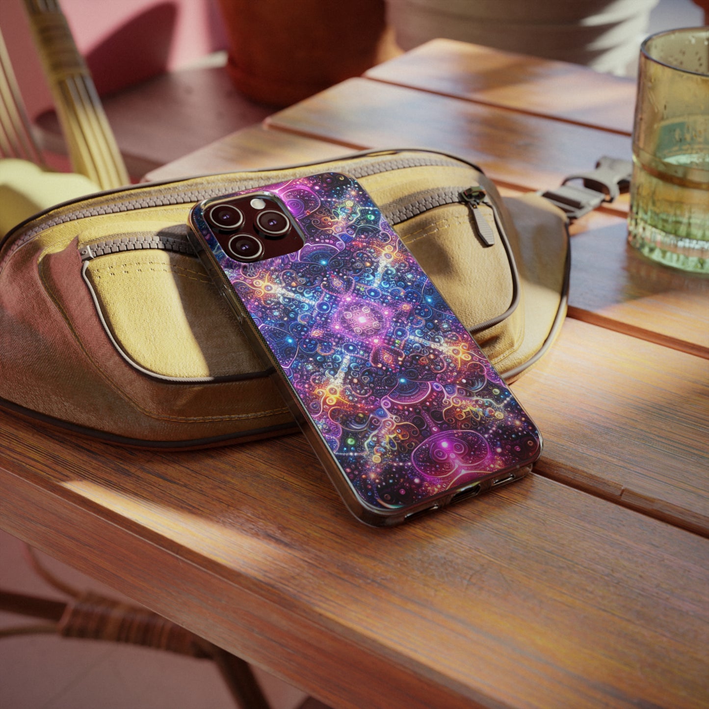 Neon Infinity Maze. Infinity Patterns Art Polycarbonate Phone Case