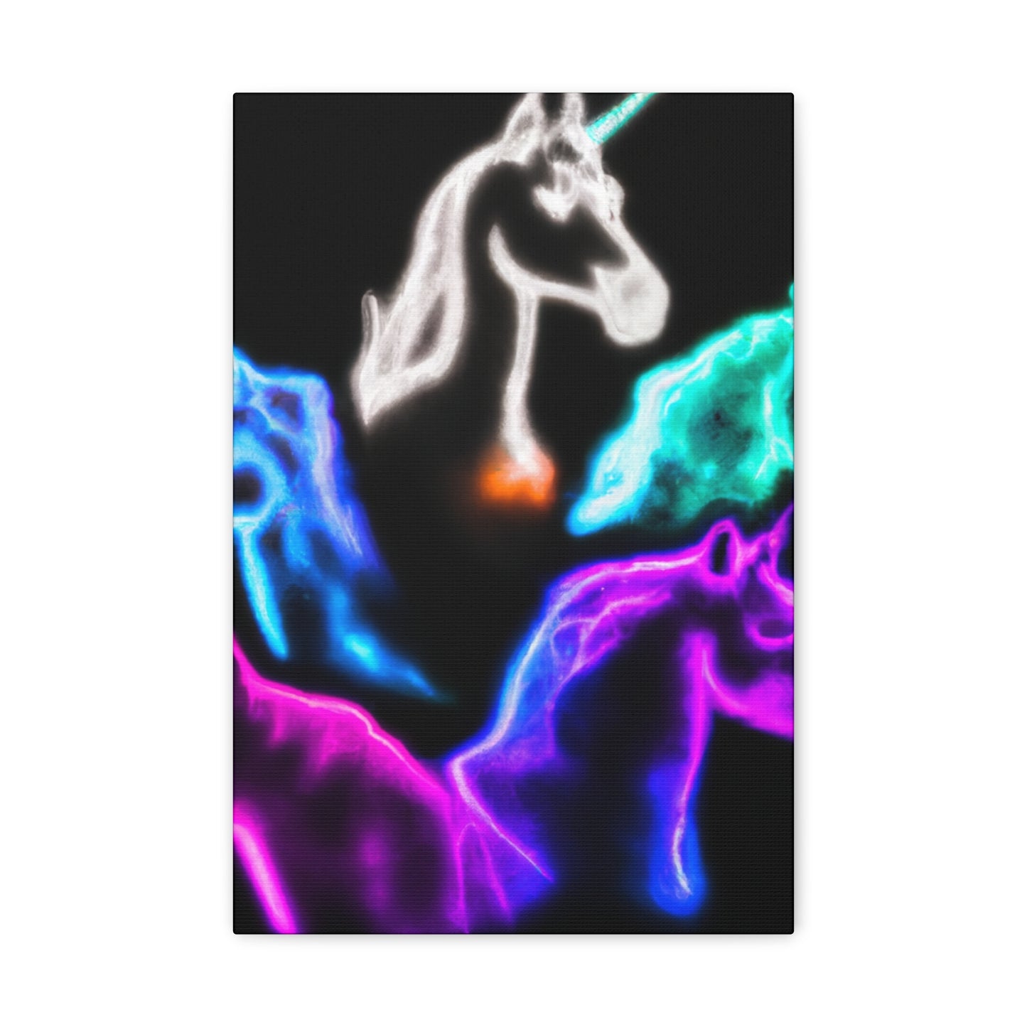 "Neon Harmony" NEON Unicorns Art Canvas