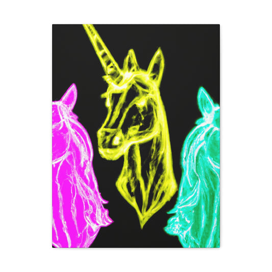 "Neon Unicorn Glow" NEON Unicorns Art Canvas