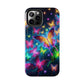 Neon Butterflies In Flight. NEON Butterflies Tough Phone Case